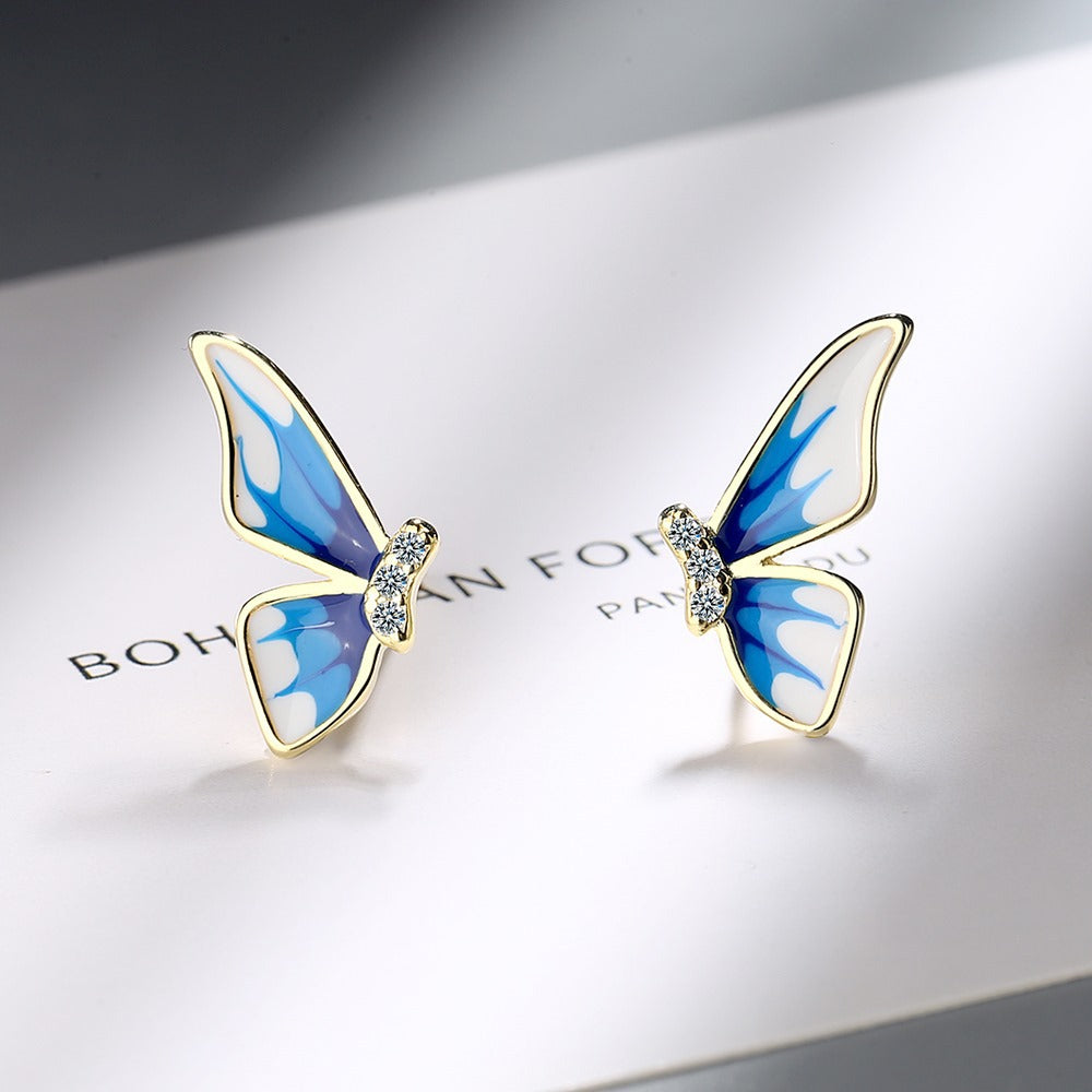 Blue Butterfly Stud Earrings - Dreamcatchers Reality